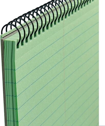 دفتر KAISA Steno Pad، ورق جريج مُعاد تدويره مقاس 6 × 9 بوصة، دفتر ملاحظات ورقي أخضر، 80 ورقة، 6 قطع مفكرة، KSU-06436 in Kuwait