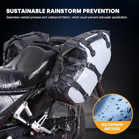 حقائب سرج للدراجات النارية من WILD HEART مقاومة للماء سعة 18 لتر متوافقة مع معظم رفوف الدراجات النارية والمغامرة والشارع والرياضة (زوج) (رمادي) in Kuwait