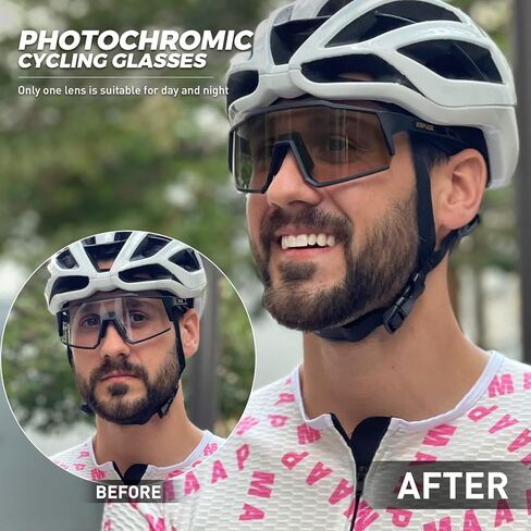 KAPVOE Photochromic Cycling Glasses MTB Clear Mountain Bike Transition Bicycle Sunglasses for Men Women in Kuwait