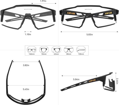 KAPVOE Photochromic Cycling Glasses MTB Clear Mountain Bike Transition Bicycle Sunglasses for Men Women in Kuwait