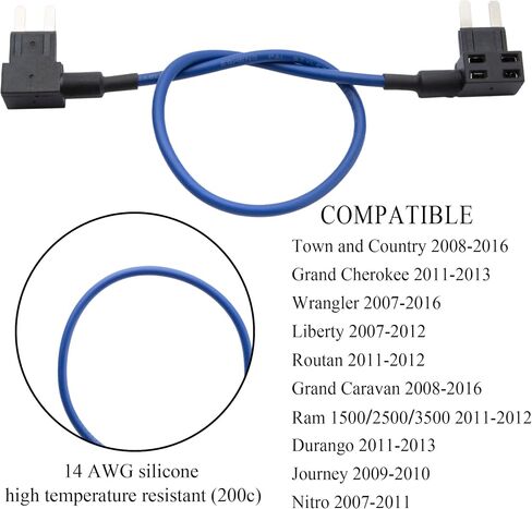TIPM Repair Fuel Pump Relay Bypass Cable Kit Compatible with Dodge Ram 1500 2500 3500 Routan 2011 2012 Replace CBWPR091AA Town & Country Grand Cherokee Wrangler in Saudi Arabia
