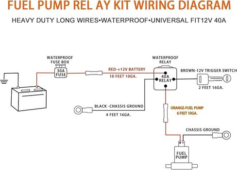 مجموعة مرحل مضخة الوقود مجموعة مرحل مضخة الوقود الكهربائية لنظام 12 فولت 40 أمبير مجموعة أسلاك مضخة الوقود in Kuwait