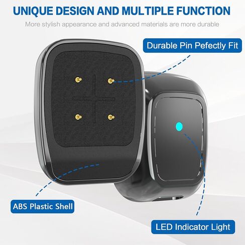 [2-Pack] Charging Adapter Charger Compatible with Fitbit Sense & Versa 3 4, USB Type C Fast Charge Adapter Cable Cradle Dock for Sense & Versa Smartwatch, Portable w/LED Indicator in Kuwait