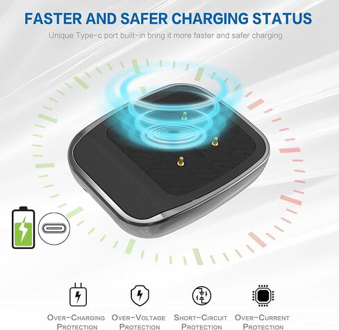 [2-Pack] Charging Adapter Charger Compatible with Fitbit Sense & Versa 3 4, USB Type C Fast Charge Adapter Cable Cradle Dock for Sense & Versa Smartwatch, Portable w/LED Indicator in Kuwait