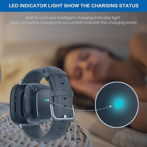 [2-Pack] Charging Adapter Charger Compatible with Fitbit Sense & Versa 3 4, USB Type C Fast Charge Adapter Cable Cradle Dock for Sense & Versa Smartwatch, Portable w/LED Indicator in Kuwait