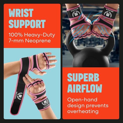 Mava Sports Weight Lifting Gloves with Wrist Support, Work Out Gloves, Gym Gloves - Great for Cross Training, Pull Ups, Calisthenics and Gym, Workout Gloves for Men & Women in Saudi Arabia