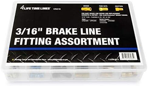 4LIFETIMELINES- 3/16" Metric Fitting Assortment Kit, Tube Nut, Union, Adapter, 9 Popular SKUs, 36 Pieces, 25 Tube Nuts, 4 Unions, 7 Adapters, Shatter Resistant Tackle Box, Brake Line Repair in Saudi Arabia