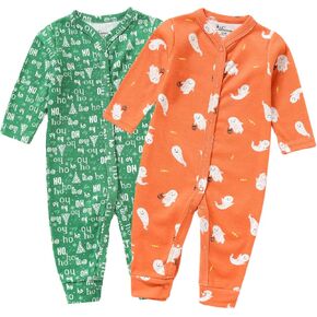 Christmas Cotton Baby Footies 2 Piece Set,Baby Girl's One-Piece Footies, Footless/Footies Boy Footies