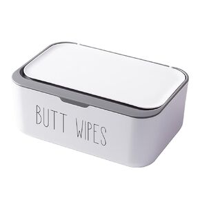 Flushable Butt Wipes Dispenser for Bathroom Toilet Wipes Container for Baby Adult, Diaper Wipes Holder Nursery Chic Bathroom Decor, 7.48"L x 5.12"W x 2.95"H
