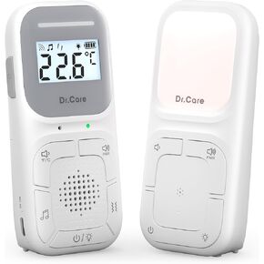 Neo Baby Monitor – 1000ft Range, Two-Way Audio, VOX, Nightlight, Lullabies & White Noise, Silent Vibration, Includes Speaker & Mic, No WiFi (Baby Unit Wired Power Only)