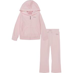 Juicy Couture baby-girls 2pc Zip Up Velour Jog Set