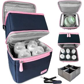 Cool Insulated Breast Milk Cooler Bag with Dual Sections, Non-Toxic, Perfect for Day Care Bottles and Pumping Working Traveling Moms to Keep Breast Milk Cold and Fresh On The Go