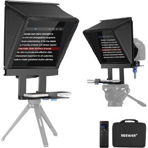 NEEWER X1 Pro II Teleprompter 9" All Metal with RT113 Remote/App Control, Quick Switch 1s Lock Arca Type QR Plate, Magnetic Phone Clamp Compatible with iPhone Android Smartphone, Assembly Free