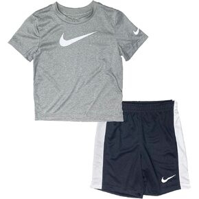 Nike Baby Boys Dri-FIT Swoosh Graphic Tee & Shorts 2 Piece Set (B(66F237-023)/G, 24 Months)
