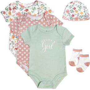 Baby Essentials Baby Girls 5 Piece Bodysuit Set