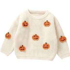 FYMNSI Toddler Baby Sweater Boy Girl Long Sleeve Knit Pullover Sweaters Top Fall Winter Outfit Halloween Christmas Clothes