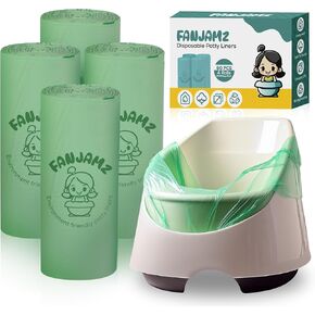 60Pcs Portable Toilet Bags (Green) - OK Compost Certified Potty Bags for Portable Toilet - Leak Proof | Odourless | Disposable Potty Liners - Camping Toilet Bags for Toddlers & Pets in Saudi Arabia