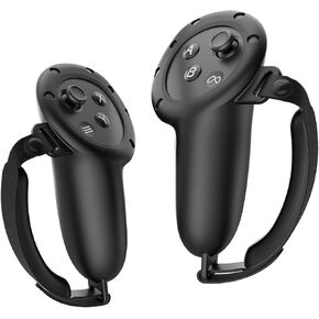 غطاء مقابض وحدة التحكم متوافق مع ملحقات Oculus Meta Quest 3 VR، غطاء مقابض سيليكون غير قابل للانزلاق مع حزام مفصل إسفنجي ناعم قابل للتعديل