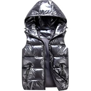 SEAUR - Puffer Vest Boy Winter Coat Shiny Girl Metallic Outwear Kids Sleeveless Jacket Down Warm Waterproof Waistcoat