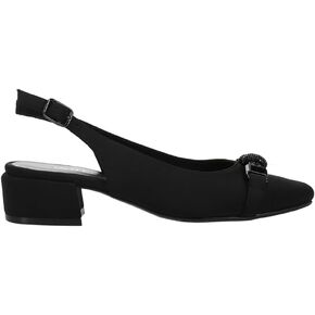 VANELi Womens Aldora Studded Round Toe Slingback Pumps Dress Casual Low Heel 1-2" - Black
