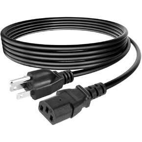 Universal Replacement 3 Prong 18AWG AC Power Cord Cable Computer, TV, Monitor and More, Power Cable 3.3FT