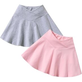 Neutocd Toddler Baby Girls Little Kid Skirts Skorts with Shorts Crossover High Waisted Pleated Athletic Skirt