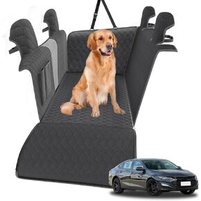 RUIANTE متوافق مع غطاء مقعد السيارة للكلاب، غطاء المقعد الخلفي للحيوانات الأليفة للكلاب، أرجوحة المقعد الخلفي، غطاء الكلب مع اللوحات الجانبية للتخزين، جيب بسحاب، شبكة لتويوتا هايلاندر 2021-2024 (أسود) in Kuwait