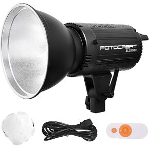 100W Bi Color COB LED Video Light,32100lux/1m 2800K-6500K Bowens Mount Continuous Output Lighting Photography Fill Light with Control and Lampshade for Studio Photograpny/Video Recording