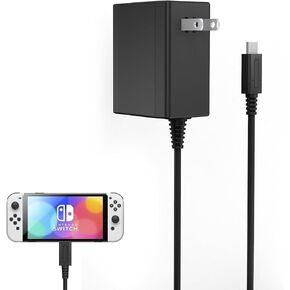 39W Switch Charger,Charger for Nintendo Switch with 6.6FT USB C Cord, 15V/2.6A Power Supply Compatible with Nintendo Switch, Supports TV Mode and Dock Station