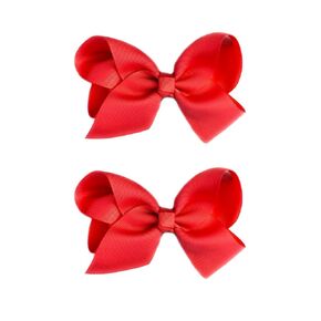 2 PCS 3inchs Hair Bows for Girls Grosgrain Ribbon Hair Bow Alligator Clips Hair Accessories for Baby Girls Toddlers(Red)