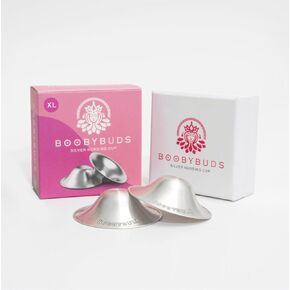 The Original Silver Nursing Cups - Nipple Shields for Nursing Newborns - 100% Pure 999 Silver - Universal Fit - Soothe and Protect Sore Nipples (Regular Silicone Rings)