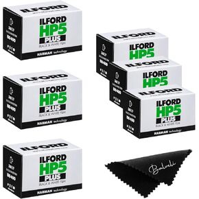 Ilford HP5 Plus 400 Black and White Film 35mm Film, 36 Exposures, 6 Rolls -Balveli Cloth- 35mm Film Black and White Roll 400 Iso Black and White-6 Black and White 35 mm Film Roll-Camera Film-B&W Film