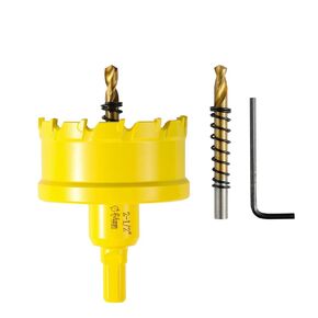 2-1/2"(64mm) TCT Hole Saw Kit Upgrade Heavy Duty Carbide Hole Saw Drill Bits with Titanium-Plated Pilot Drill bit for Hard Metal,Alloy,Aluminum,Stainless Steel,Plastic,Iron