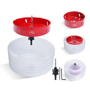 6 inch Hole Saw & 4 inch Hole Saw for Recessed Light, 6 in Hole Saw Dust Bowl Dust Catcher for Recessed Lighting, Perfect Dust Collection for Clean Cutting