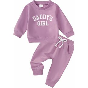 Yvowming Toddler Baby Boy Girl Clothes Long Sleeve Sweatshirt Pullover Tops + Joggers Pants Outfit Set