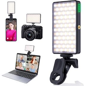 Portable Selfie Light for Phone - 120 Led Phone Light for Tiktok Tablet Laptop, 3 Light Modes 10 Brightness Levels, 2500K-9500k Clip on Light for Camera, Lighting for Video Recording Pictures - Black