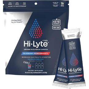 عبوات الترطيب Hi-Lyte Pro - 16 عبوة مشروبات فردية | ليمون لايم | عبوات مسحوق المنحل بالكهرباء المنكهة | خالي من السكر، صفر كربوهيدرات، صفر سعرات حرارية