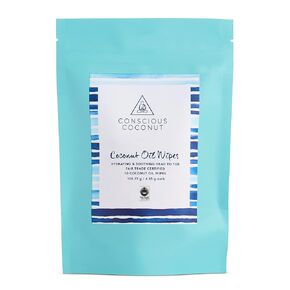 Coconut Oil Wipes For Babies and Children - Oil Moisturizing Wipes for Diaper Rashes, Eczema, Cradle Cap, Infused with Cold-Pressed, Raw Coconut Oil, Conscious Coconut