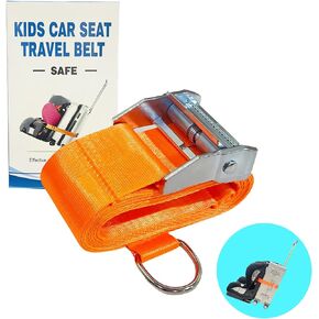 GUCHO Car Seat Belt Strap to Suitcase, Convert Kid Car Seat and Carry-on Luggage to Airport Stroller Carrier,Safe Travel Solution for Transport（Metal Buckle