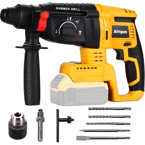 Cordless Rotary Hammer Drill Compatible with Dewalt 20V MAX Battery, Brushless SDS 2.6 Joules Rotary Hammer Drill for Concrete Home Use and Professional Construction Work(Battery not included)