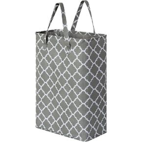ZERO JET LAG Slim Laundry Hamper With Handles Collapsible Small Laundry Basket Thin Dirty Clothes Basket Narrow Laundry Bag Foldable Dirty Cloth Hamper 45L (22 inches,Beige)