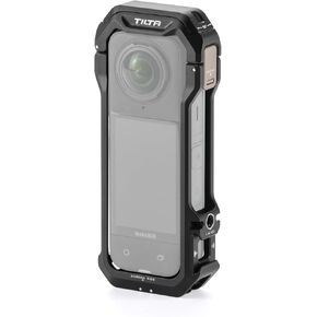 Tilta Full Camera Cage Compatible with Insta360 X4 - Black | Protection for Camera Body | Action C Amera Mount Built-in | Aluminum Alloy | Cold Shoe Receiver & 1/4"-20 w/Locating Points