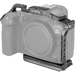 SMALLRIG R5 II Cage for Canon R5 Mark II, Aluminum Alloy Camera Video Cage with Cold Shoe Mount, 1/4''-20 & 3/8''-16 Threaded Holes, Quick Release Plate for Arca-Swiss - 4978