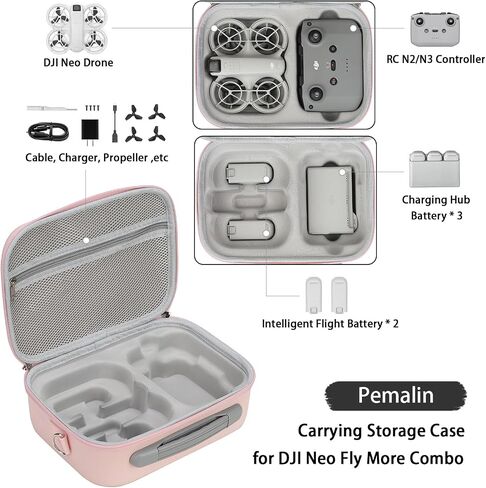 Neo Case, Portable Hard Storage Neo Travel Shoulder Bag for DJI Neo Fly More Combo Drone and Accessories (Grey) in Saudi Arabia