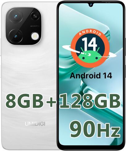 UMIDIGI G9T Cell Phone, Android 14 Smartphone Unlocked, 6.75" HD+ 90Hz Display, 5000mAh Battery, 18W Fast Charging, 8(4+4)+128GB/1TB TF, 13MP Camera, AI Face & Fingerprint Unlock, 4G Dual SIM, GPS in Saudi Arabia