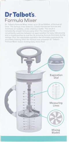 Dr. Talbot's Formula Mixer - 32oz Capacity, Clump-Free Mixing, Expiration Dial, Dishwasher Safe - Perfect for Easy, Spill-Free Baby Feeding in Saudi Arabia