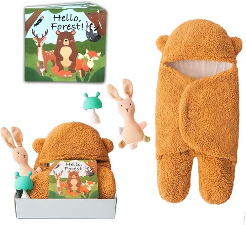 Woodland Baby Stuff Theme Animal Non Slip Baby Socks With Grips Gift Set for 0-12 Months Boy and Girl Shower Gift Newborn in Saudi Arabia