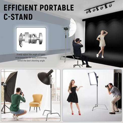 C Stand with Boom Arm 10.8ft Photography Light Stand with 4.2ft Boom Arm, Stainless Steel C-Stand System with Grip Heads and Sandbag for Studio Lighting in Saudi Arabia