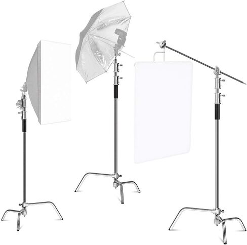 C Stand with Boom Arm 10.8ft Photography Light Stand with 4.2ft Boom Arm, Stainless Steel C-Stand System with Grip Heads and Sandbag for Studio Lighting in Saudi Arabia