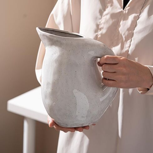 Vintage Ceramic Pitcher, Stain Resistant Stoneware Pitcher Vase with Handle in Saudi Arabia